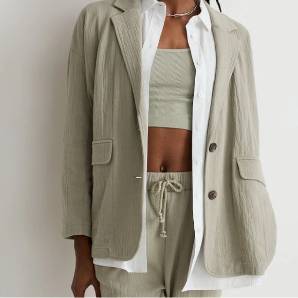 NWT Madewell Rumpled Terry Blazer Size L - Picture 3 of 3